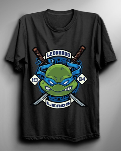 Polera Tortugas Ninjas - Leonardo Leads - Tmnt