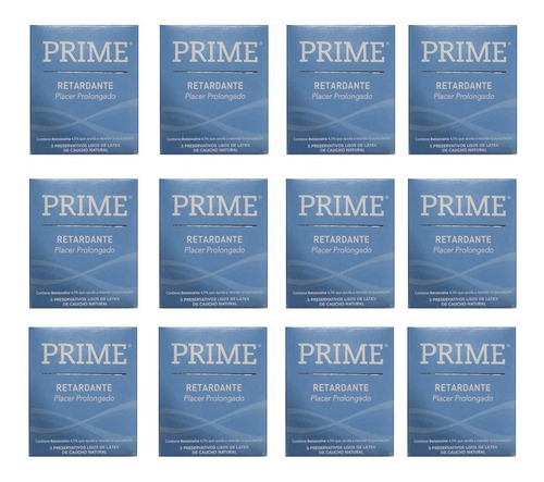 Preservativos Prime Retardante 12 Cajitas X 3