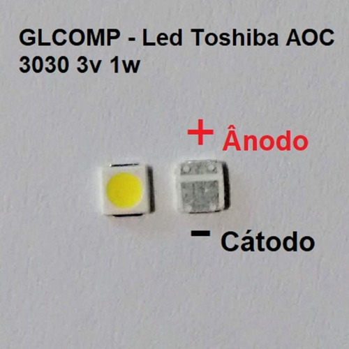 Led Smd Tv Toshiba Aoc Original 3v 1w 3030 C/ 60 Pçs Carta