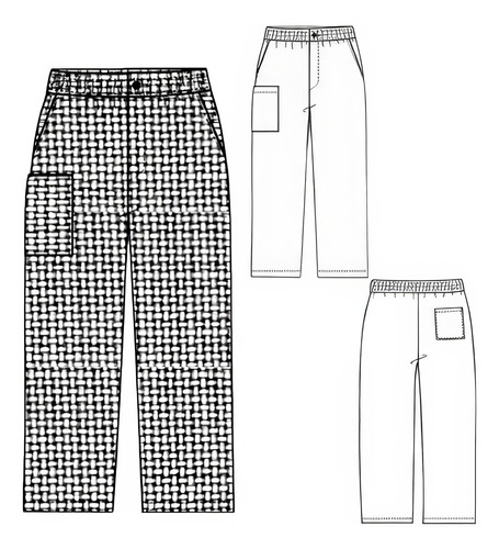 Moldería Textil Unicose - Pantalon Trabajo  Chef Rt 0932