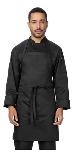 Delantal Con Pechera Sostenible Chef Works, Negro, Talla Úni