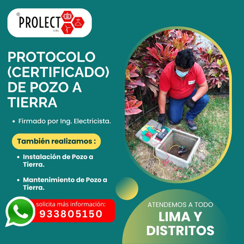 Protocolo ( Certificado ) De Pozo A Tierra | Lima 