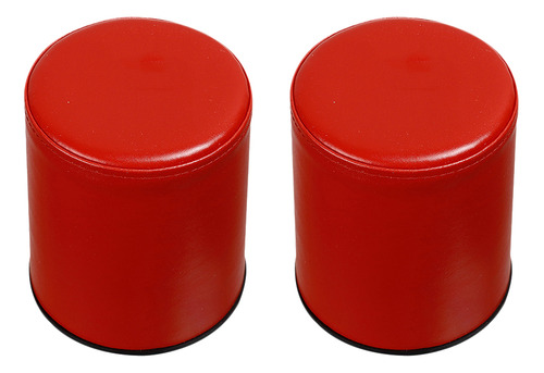 Juego De Tazas Para Dados De Cuero Rojo, Caja Cilíndrica Ant