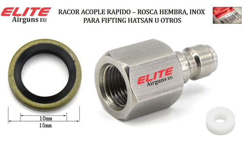 Racor Conector Inoxidable Para Fifting Hatsan, Fx, Otros 