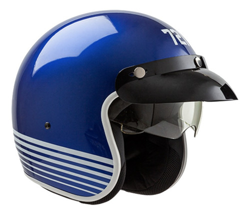Casco para moto abierto Hawk 721  azul colors talle M 