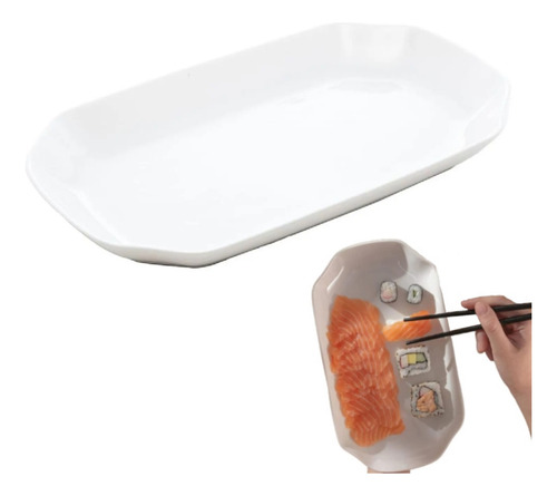 Bandeja Travessa De Melamina Premium Prato Sushi 34x23cm