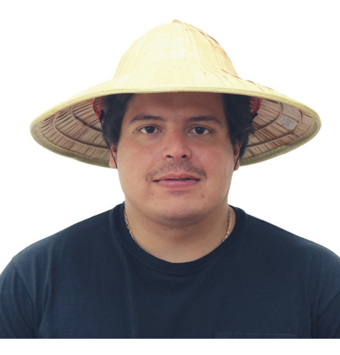 Sombrero Asiatico Tradicional De Paja Adulto