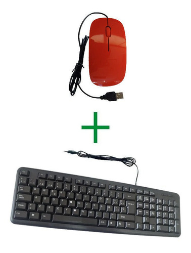 Imagen 1 de 10 de Kit Teclado Y Mouse Optico Usb Cable Pc Notebook Envíos Gtía