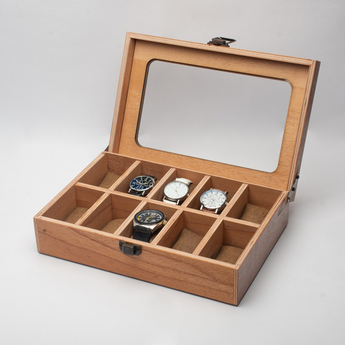 Imagen 3 de 6 de Caja Estuche Madera Para Guardar 10 Relojes