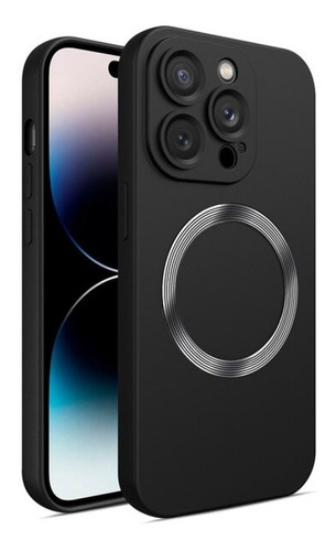 Tpu Case Silicona Con Iman iPhone 14 Pro 14 Pro Max Negro