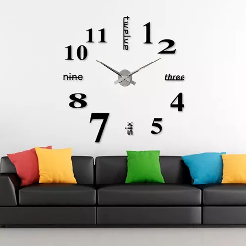 Insieme Design - Reloj 3d Gigante 120cm Dorada Pared Decor Espejo