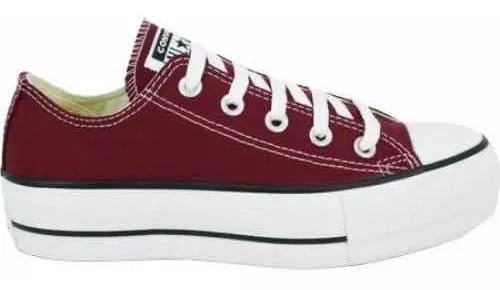 Se infla semiconductor Penetrar Zapatillas Converse All Star Plataforma Color Bordo De Mujer | Envío gratis