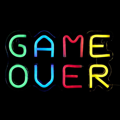 Lámpara Led Efecto Neón Game Over Usb