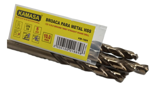 Set De Brocas Para Metal Hss 5pcs 10.0mm Kamasa Km-1684
