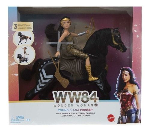 Muñeca Wonder Woman 84 Joven Diana Con Caballo Mattel