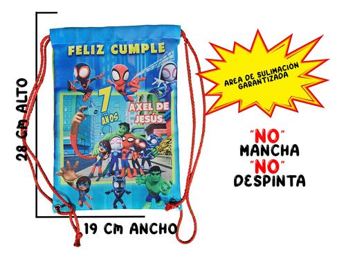 Dulcero Mochilita Bolsita Spidey Gwen Spider Recuerdo 100 Pz Verde Modelo 4 Spidey Morralito