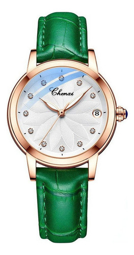 Reloj Luminoso Con Calendario De Cuero Elegante Chenxi