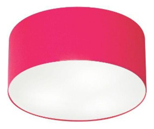 Plafon Cilíndrico Md-3010 Cúpula em Tecido 30x12cm Rosa Pink - Bivolt