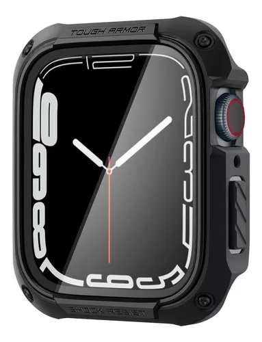 Case Capa Protetora Película de Vidro para Apple Watch 45mm Series 7 e 8