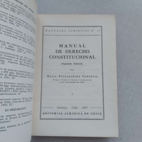 Manual De Derecho Constitucional 1 Y 2 Bernaschina Gonzalez (Usado)