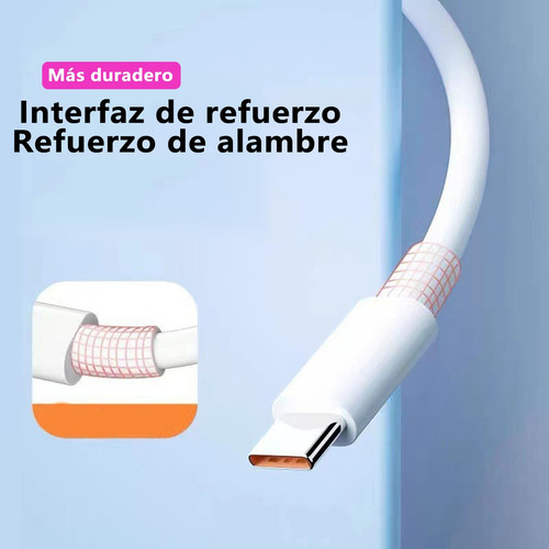 6a Cable 1.5m Tipo C Para Xiaomi Poco Súper Carga Rápid 2pzs