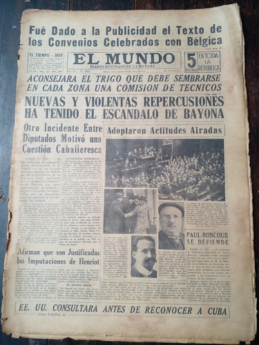 Diario El Mundo 20/1/34 Incompleto 