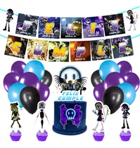 Comprar 16 Globos + Murder Drones Banderín Y Toppers, Feliz Cumple Celeste Murder Drones