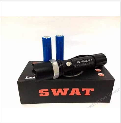 Kit Lanterna Led Cree Tática Carregador / Bateria / Bastão