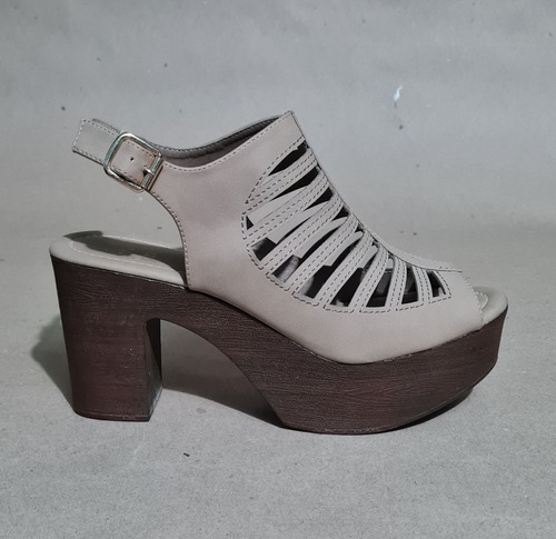 Sandalias Casuales Con Tacón Y Plataforma Beige Café Moda