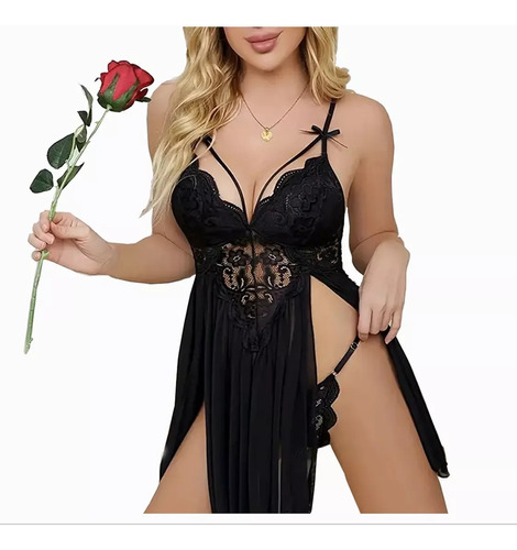 Lenceria Para Mujer Babydoll Encaje Vestido Camisón