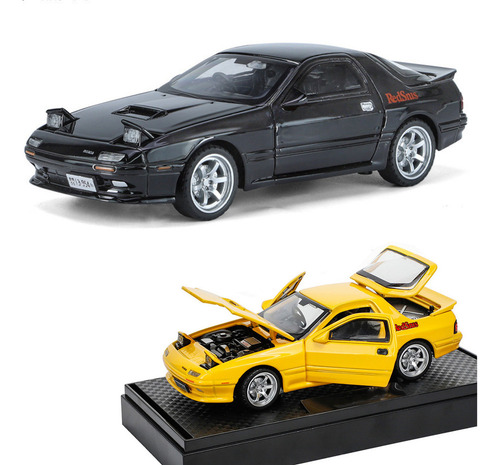 Carro Diminuto Do Metal De Mazda Rx7 Fc Com Luzes E Som 1/32