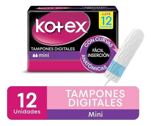 Tampones Digitales Kotex Mini X 12 Unidades