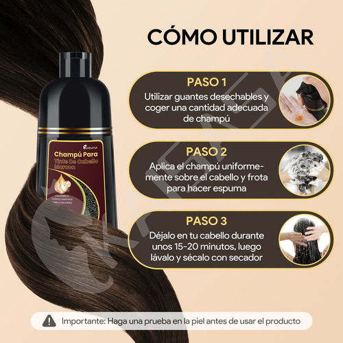 Kaisasa Shampoo Con Aceite De Argán Tinte Cubre Canas 2 Pzs