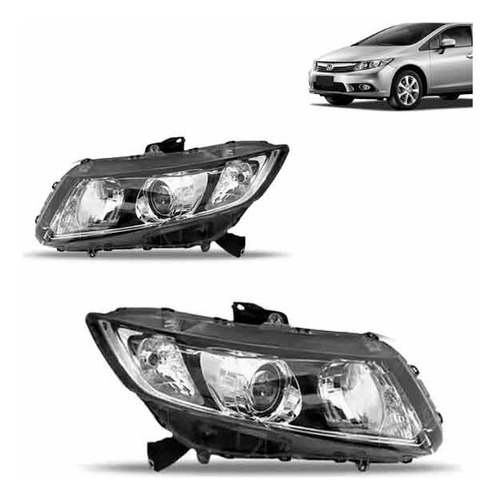 Par Farol Civic 2012 2013 2014 2015 2016 Elétrico Com Motor