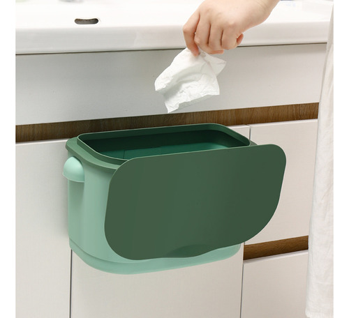 Cubo De Basura Colgante, Plegable, Montado En La Pared