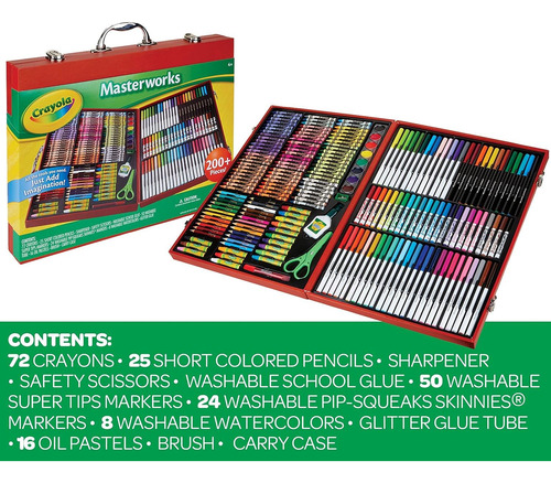 Crayola Masterworks Art Case (200 Pc), Art Set For Kids, Inc