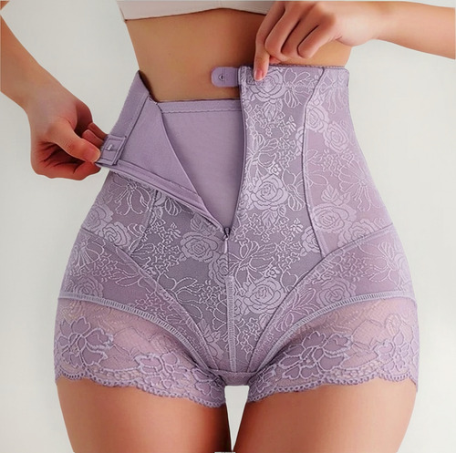 Control De Abdomen De Cintura Alta Con Encaje Y Cierre De