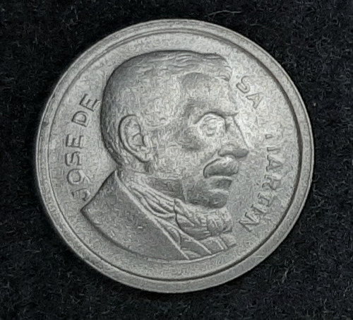 Moneda Antigua Argentina Año 1955 50 Centavos Cuño Empastado (Usado)