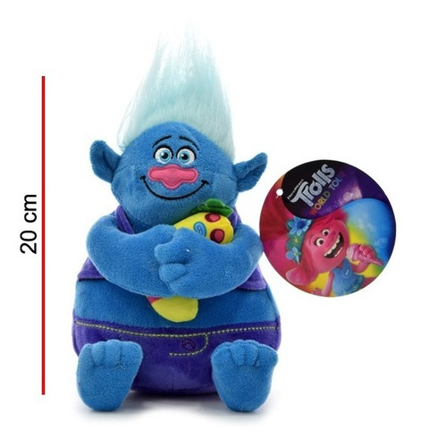 Imagen 2 de 4 de Biggie Trolls De Peluche Original 20 Cm. Phi Phi Toys