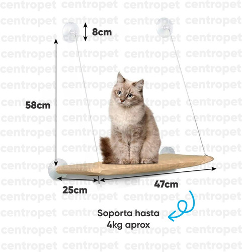 Imagen 2 de 9 de Cama Gatos Cuna Hamaca Ventana Descanso Colgante Ventosas
