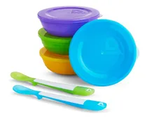 Comprar Paquete De 4 Bowls Con Tapa Y 2 Cucharas Munchkin