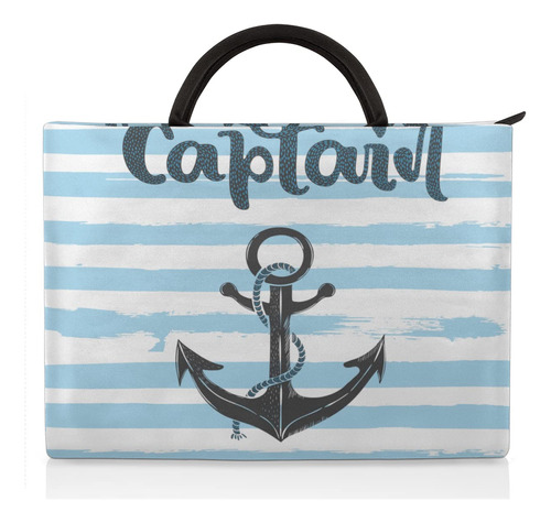 Funda Para Computadora Portatil Capitan Mar Ancla Raya Bolsa