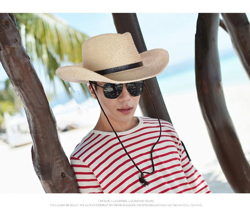 A Sombrero De Sol De Paja Cubana Proteccin Uv Viaje Floppy
