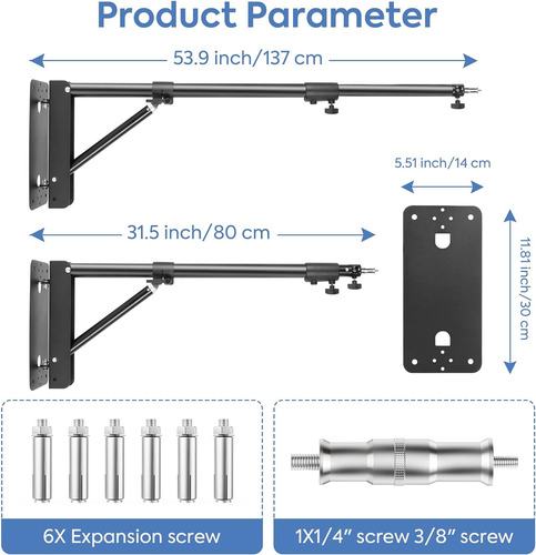 Brazo Triangular De Montaje Pared De 133 Cm Rotación F...