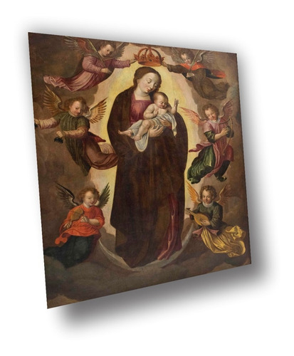 Lienzo Canva Arte Sacro Nuestra Señora De Los Ángeles 107x50