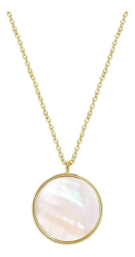 Dainty 14k Gold Plated Mother Of Pearl Shell Pendant Necklac