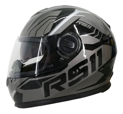 Casco Moto Hawk Rs11 Brillo Gris N Integral Doble Visor L