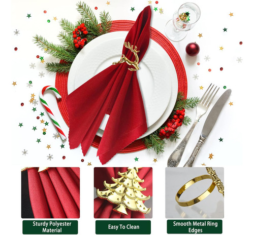 Juego De 16 Servilleteros De Navidad, Incl. 8 Servilleteros