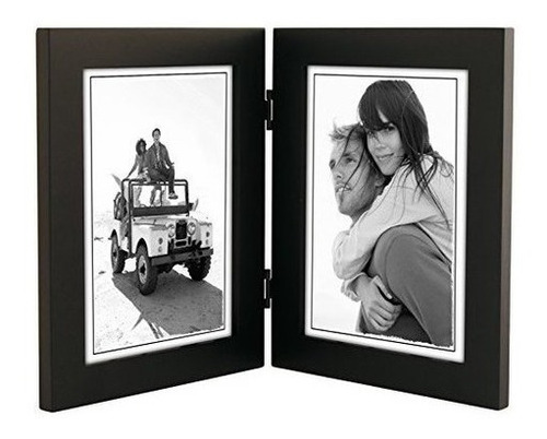 Malden Double Vertical 5x7 Picture Frame Ancho Real Madera M