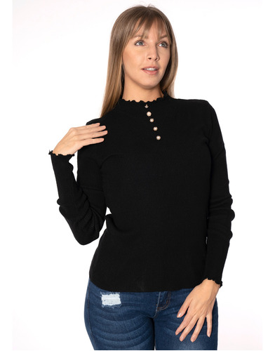 Suéter Liso Para Mujer - Jersey De Tela Caliente 